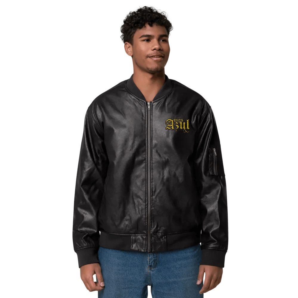 M.G.S Azul Leather Bomber Jacket product image (2)