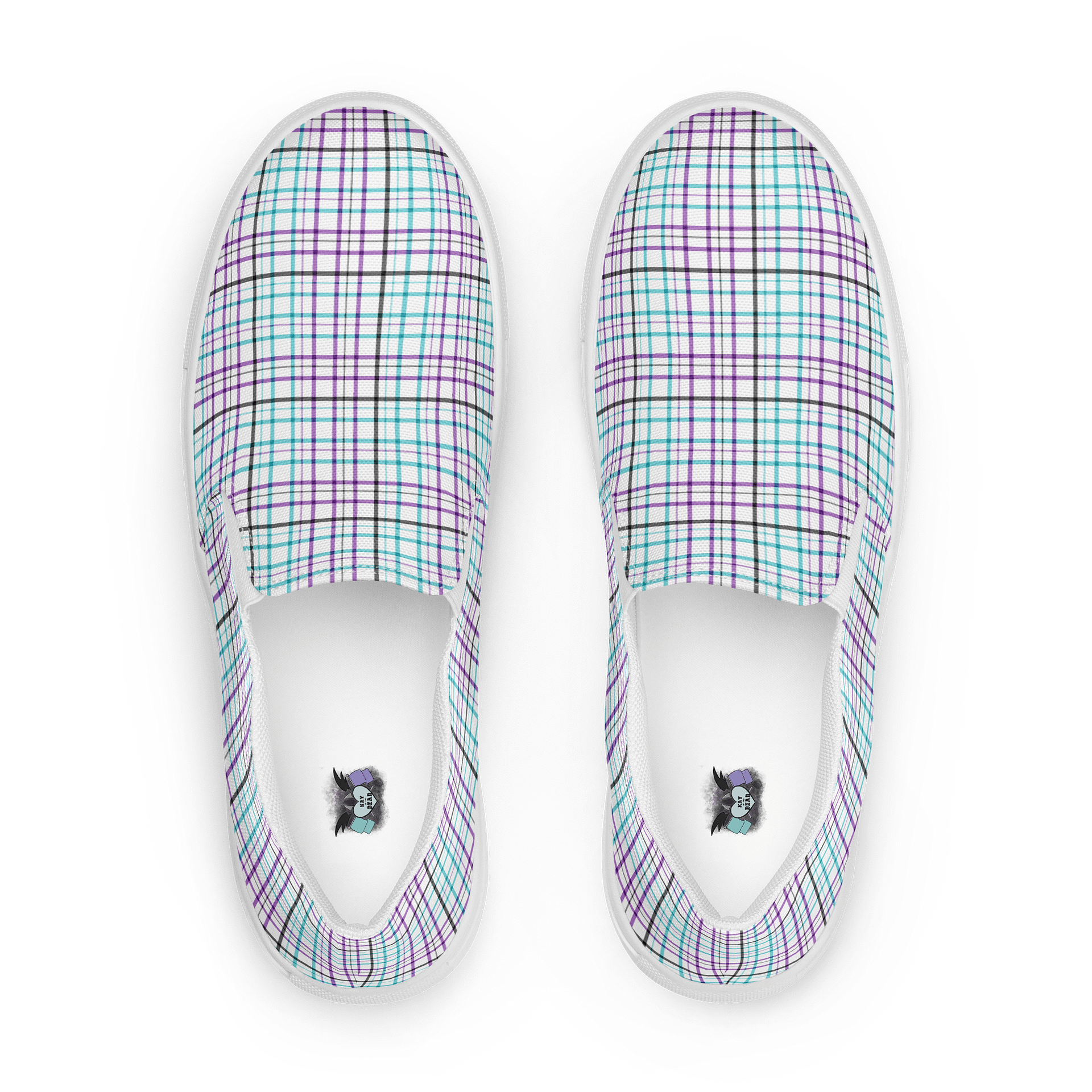 White Plaid Women's Slip-On Shoes product image (1)