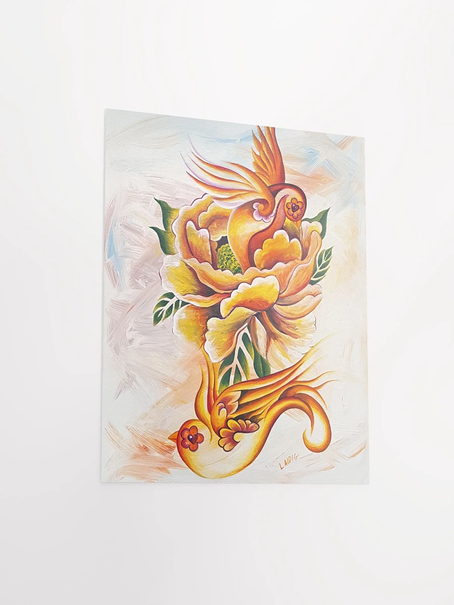 MONARCH ORANGE PEONY AND SPARROWS PRINT product image (11)