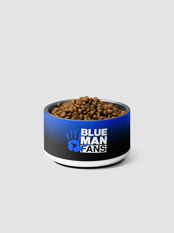 Blue Man Fans Hand Print Pet Bowl product image (1)