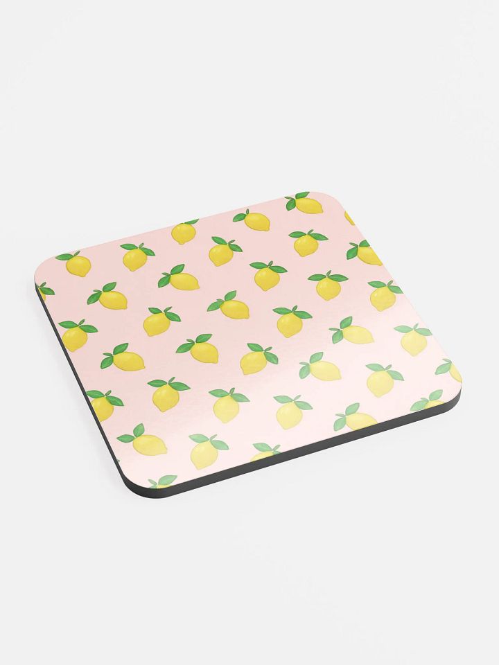 Lemons Light Pink Cork Coaster product image (2)