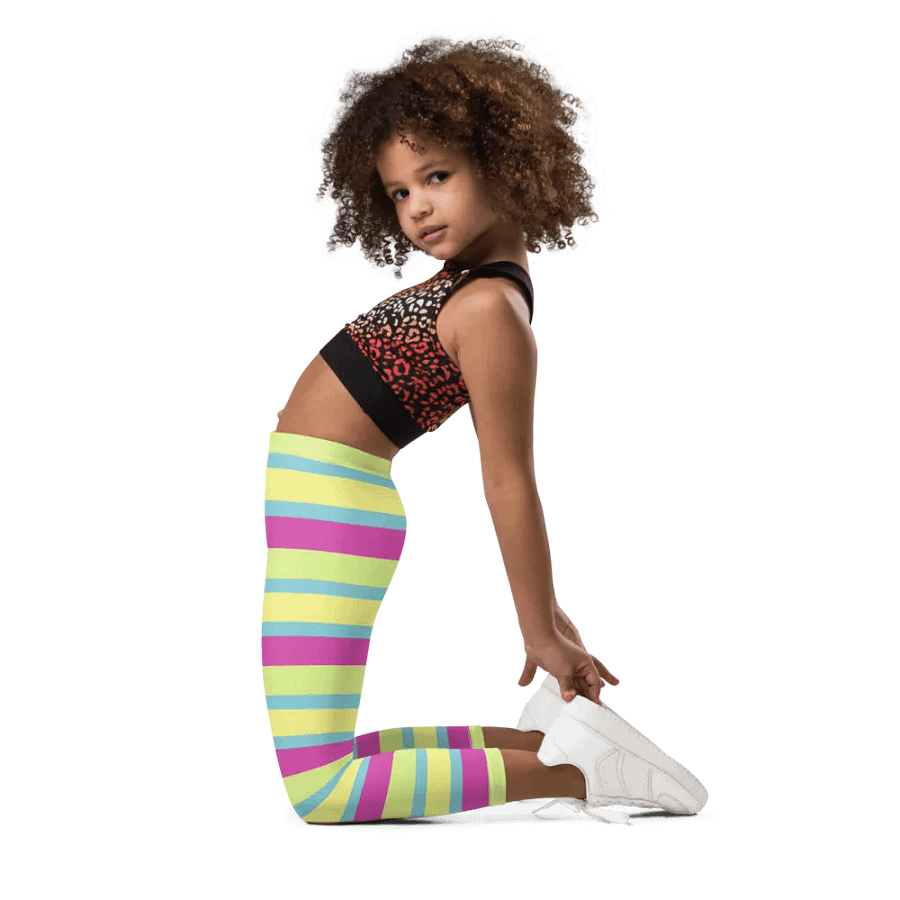 Colorful Spring Leggings for Girls with Stripes product image (6)