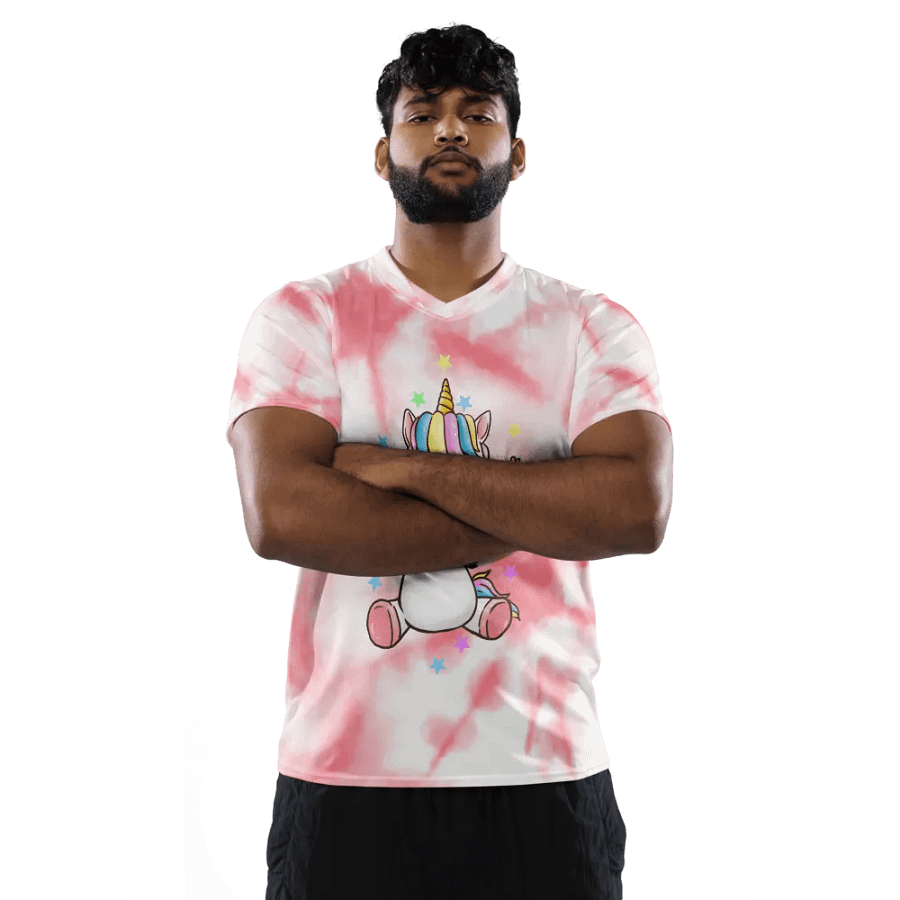 Cute Unicorn T Pink Adult V neck product image (6)