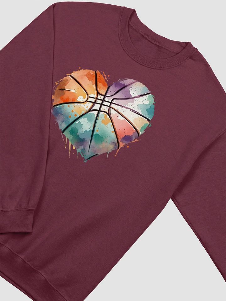 Heart Pastel Basketball Heartfelt Hoops Crewneck Sweatshirt product image (10)