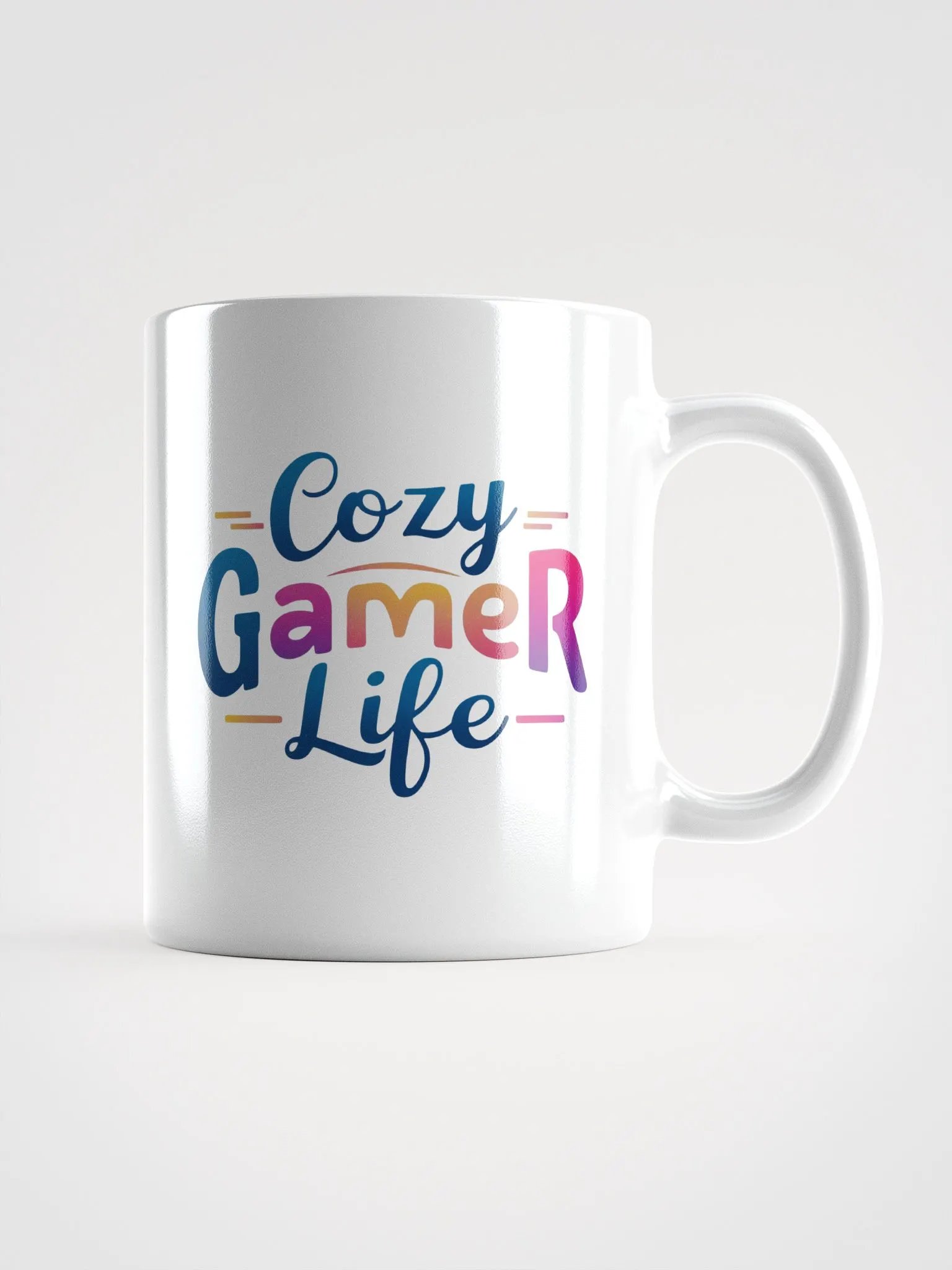 Cozy Gamer Life Vivid Text Only White Mug product image (1)
