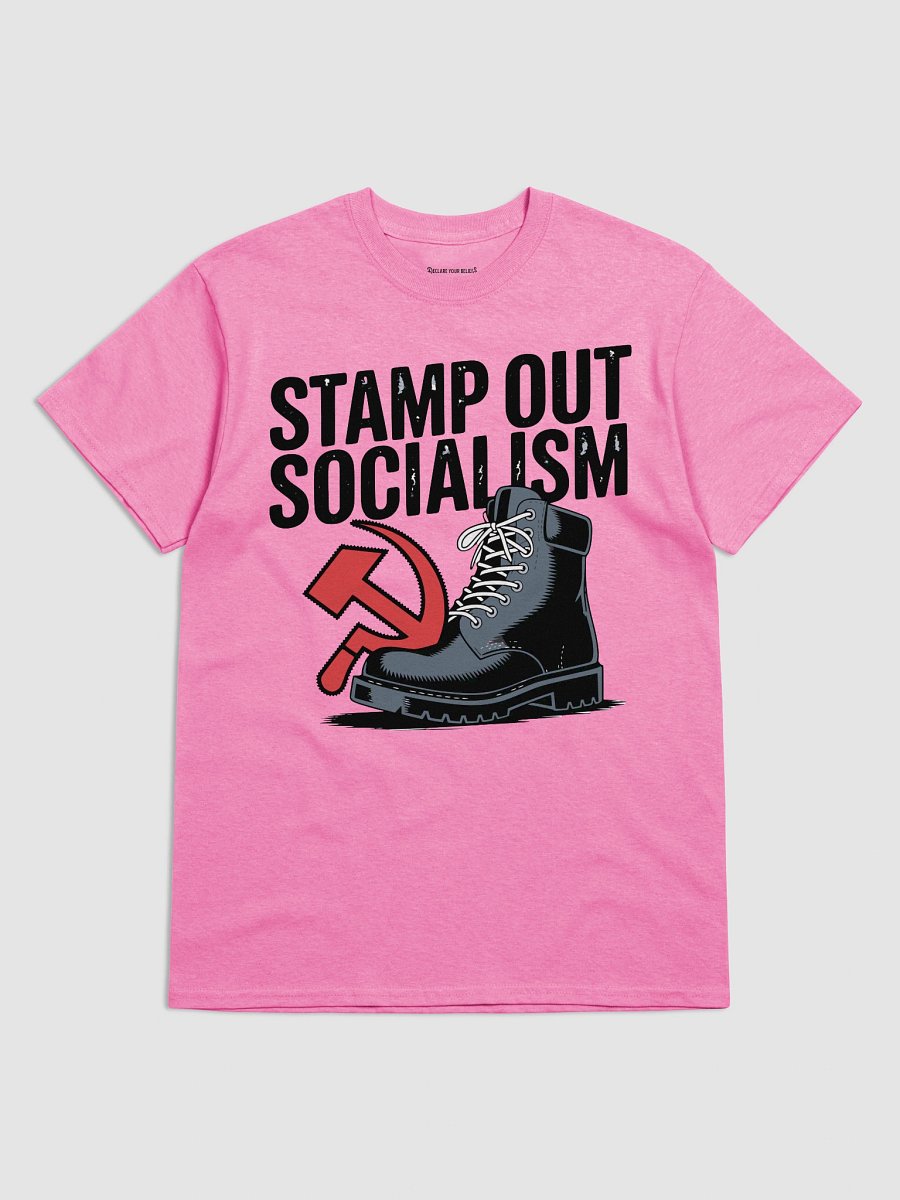 Stamp Out Socialism Boot Graphic – Anti-Socialism Tee - Red & Black Ink product image (1)