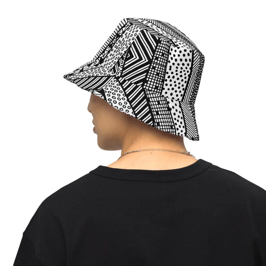 Modern pattern in black and white bucket hat product image (6)
