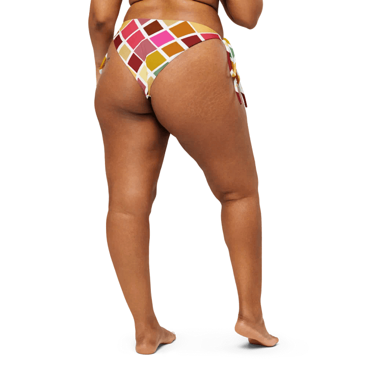 Colorful Square Pattern Design String Bikini Bottom - v5 product image (2)