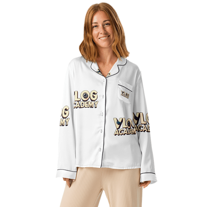 Vlog Academy All-Over Print Women's Long Sleeve Pajama Top product image (1)