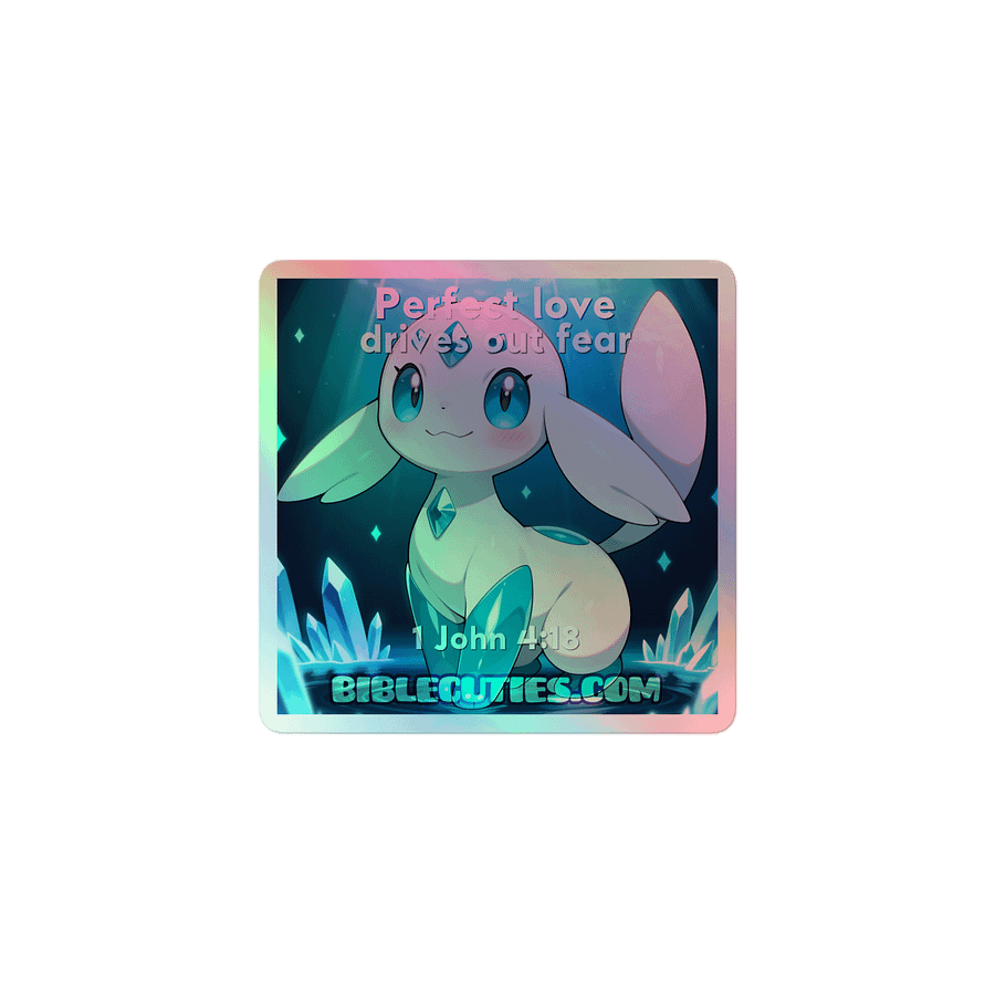 Bible Cuties Ron - Perfect love drives out fear Holographic Sticker product image (1)