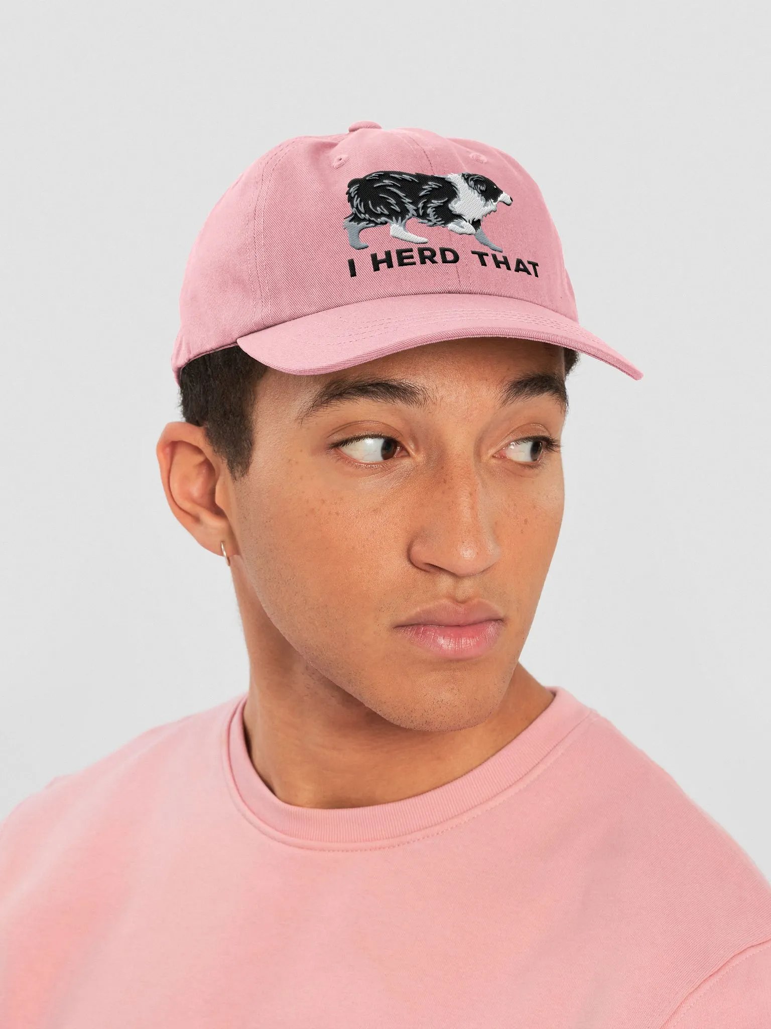 I Herd That Classic Dad Hat(Embroidered) of an Australian Shepherd(Black & White) product image (27)