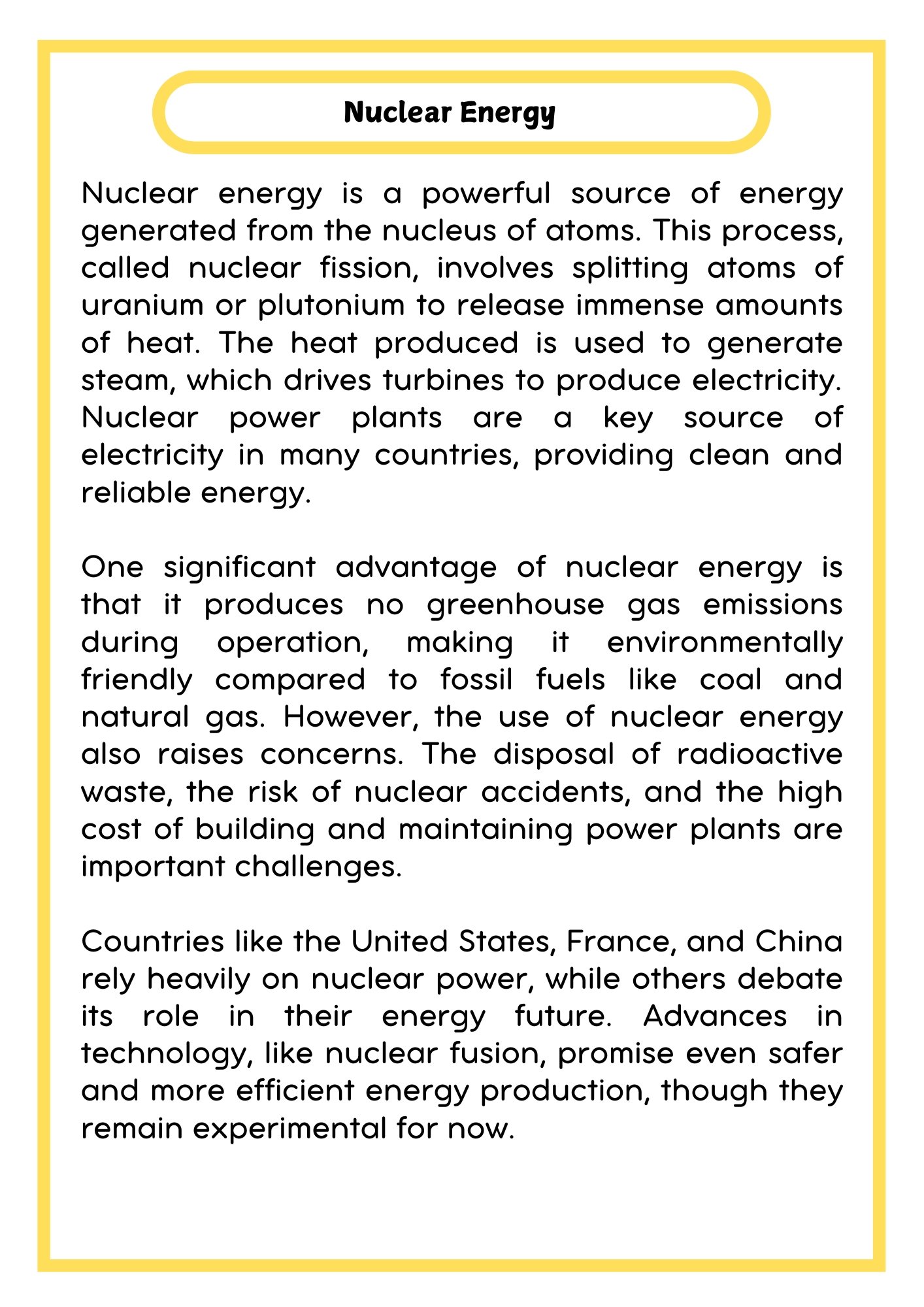 Nuclear Energy Reading Passage with Comprehension Questions product image (2)