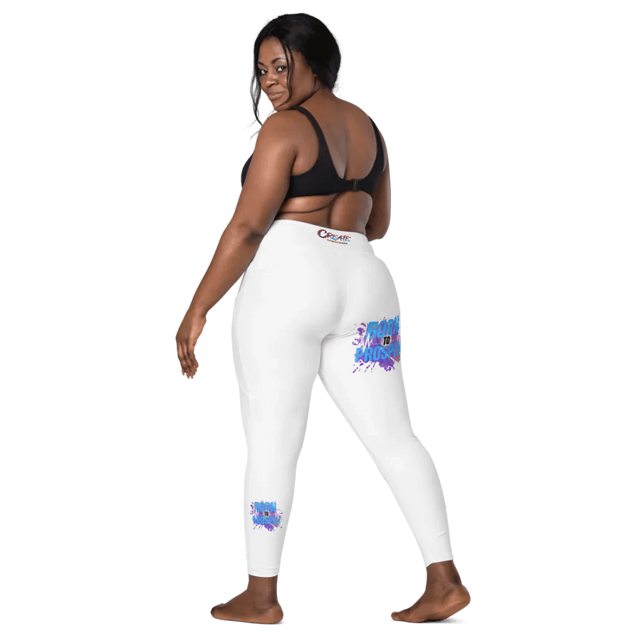 Born to Prosper White with prints Leggings product image (8)