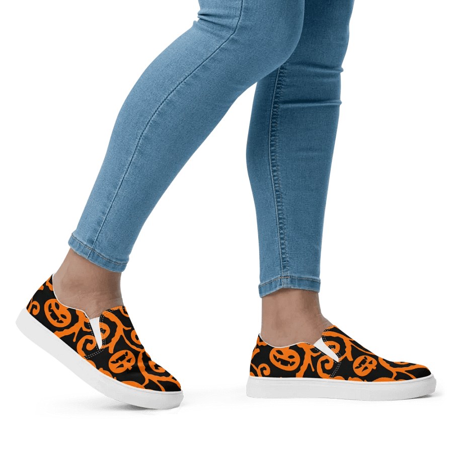 Scary Pumpkins Skull Women Slip-On Shoes product image (8)