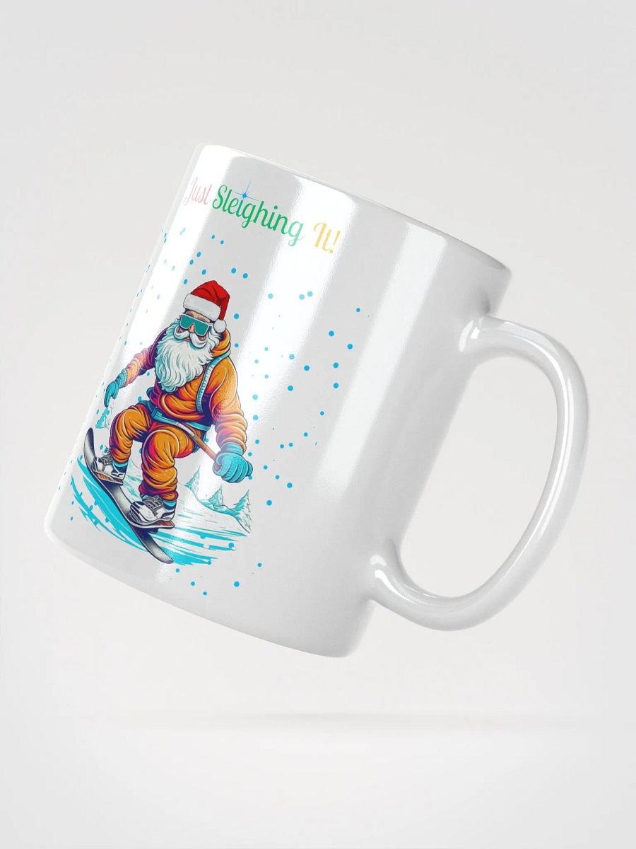 Santa Claus Snowboarding White Mug product image (6)