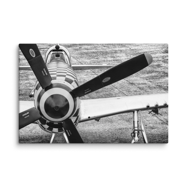 P-51D Mustang Black-and-White Canvas Print product image (3)