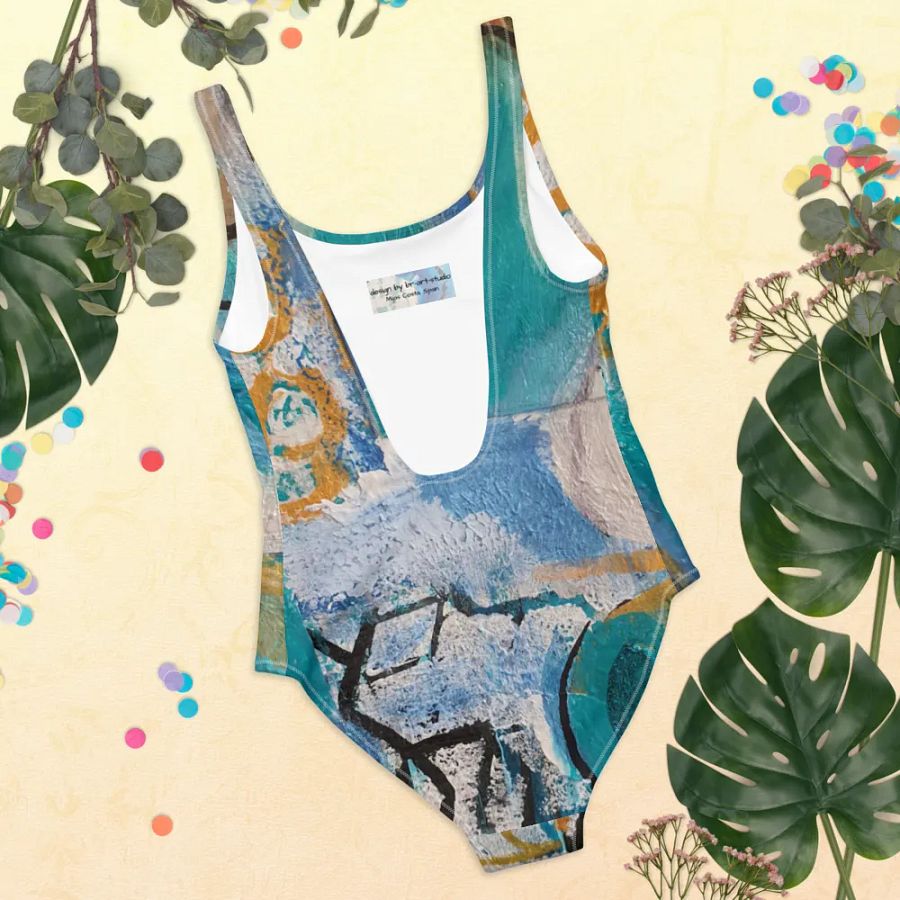 original painting by b.reters print on swimsuit, beautiful blue colours product image (11)