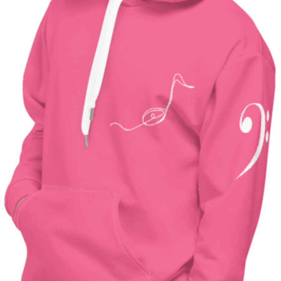 Band Geeks Rule Bass Clef Hoodie | Pink product image (7)