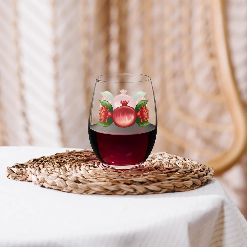 Triple Poms Stemless Wine Glass product image (10)