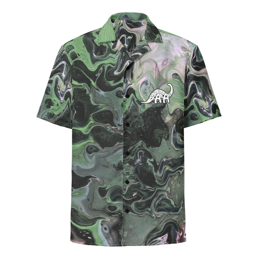 Metallic Green Fluid Acrylic Buttoned Shirt product image (1)