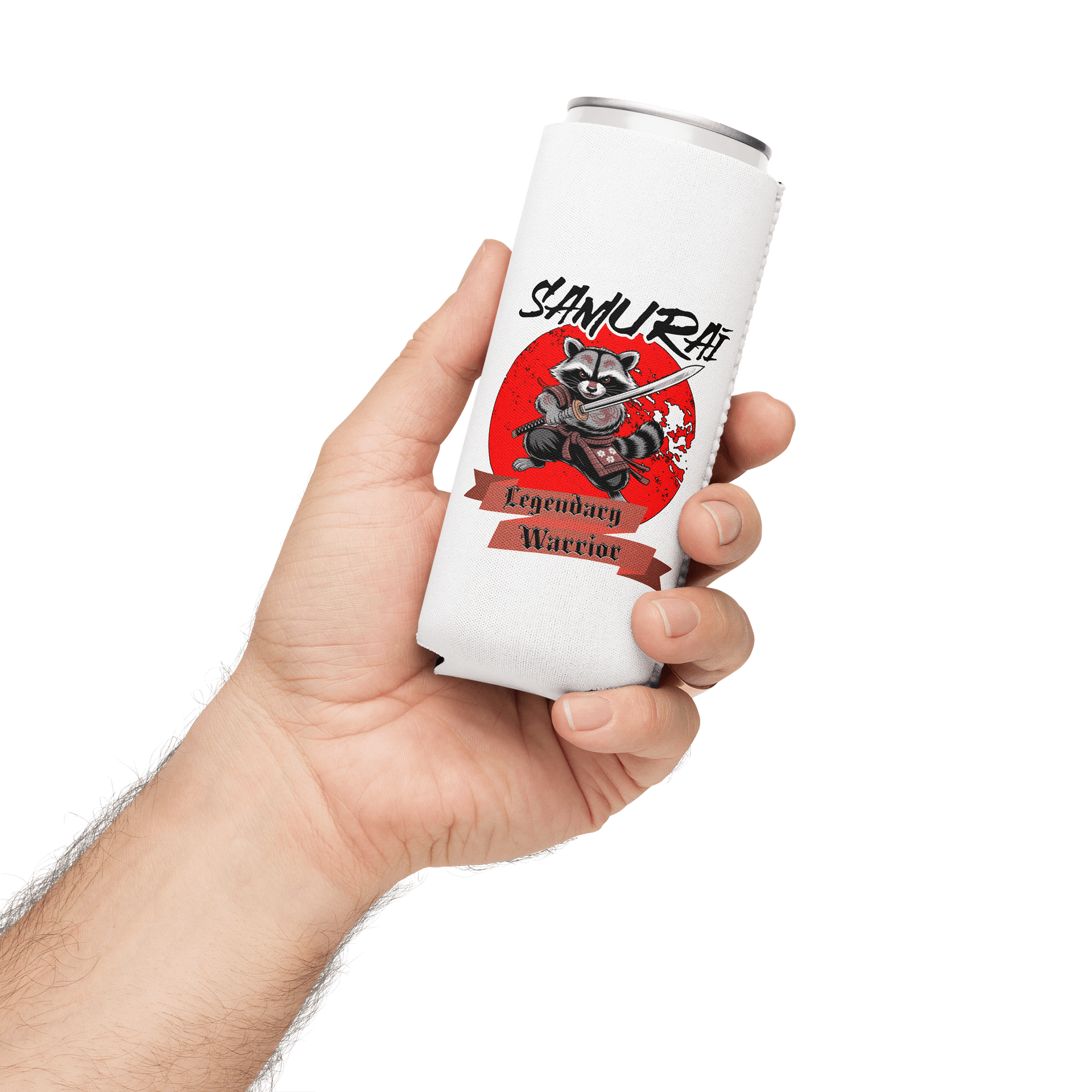 Samurai Legendary Warrior Raccoon Can Cooler product image (3)
