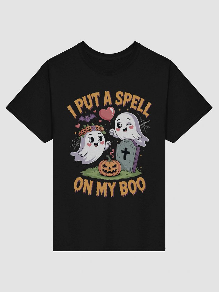 I Put A Spell On My Boo Funny Halloween Couple's T-Shirt | Spooky Cute Ghost & Pumpkin Tee product image (1)