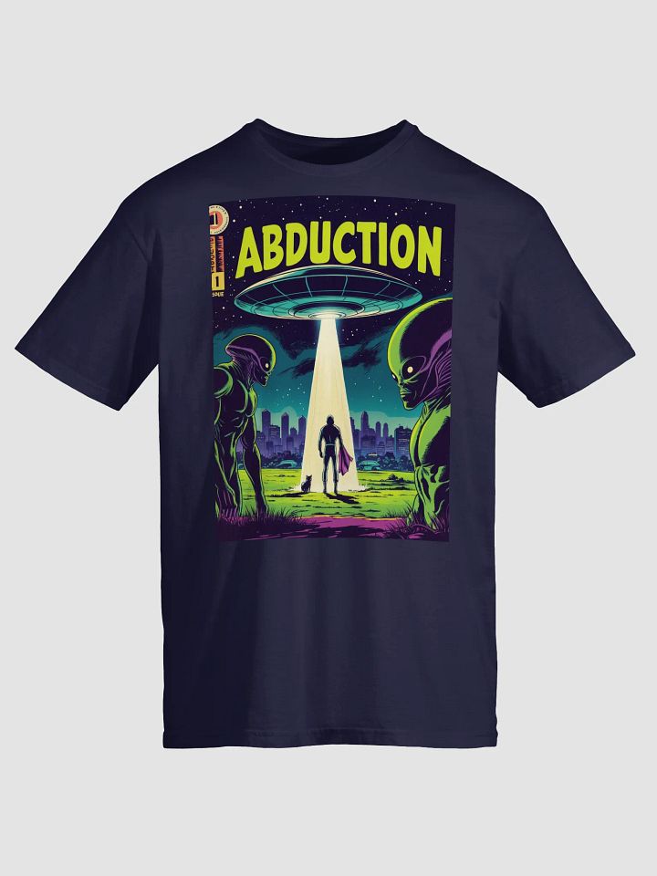 1970s Sci-Fi Comic T-Shirt – Retro Alien Abduction Art product image (2)