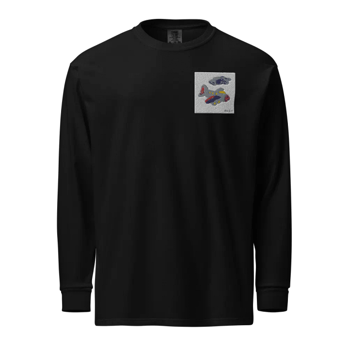 Kid Airplane (Comfort Colors Unisex Garment-Dyed Heavyweight Long Sleeve Shirt) product image (2)