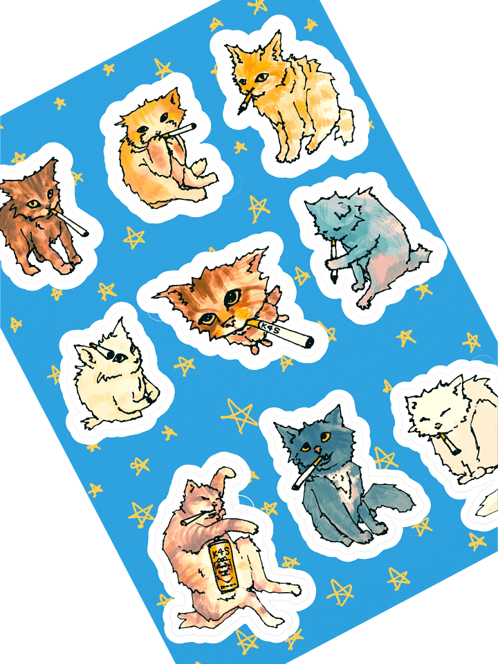 CAT SMOKE STICKERS product image (2)