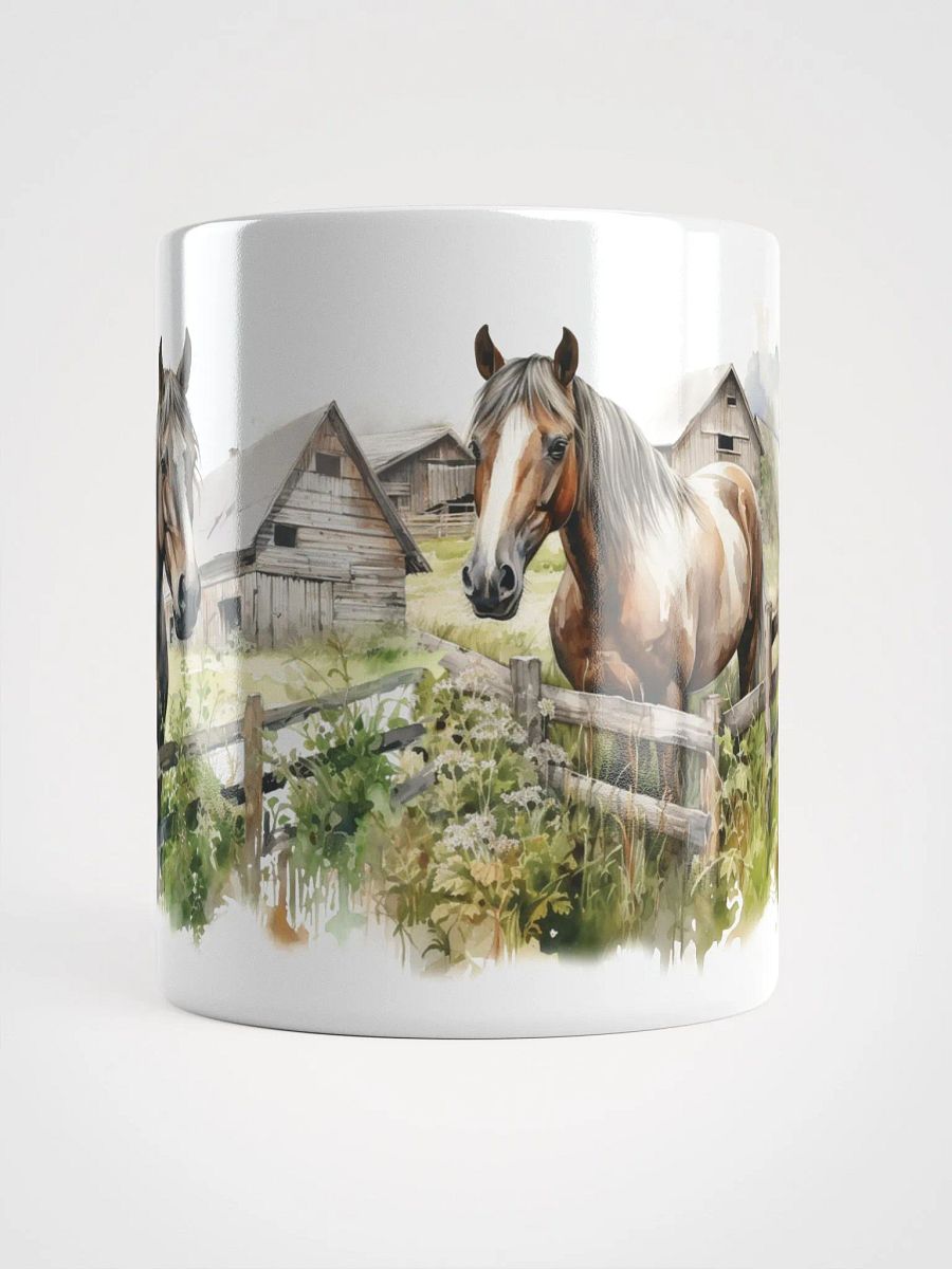 Rustic Farm Horses White Glossy Mug product image (3)