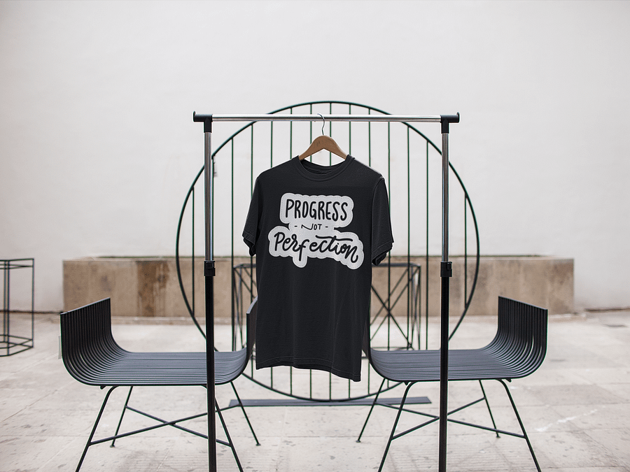 Progress Not Perfection Black Unisex T-Shirt product image (3)