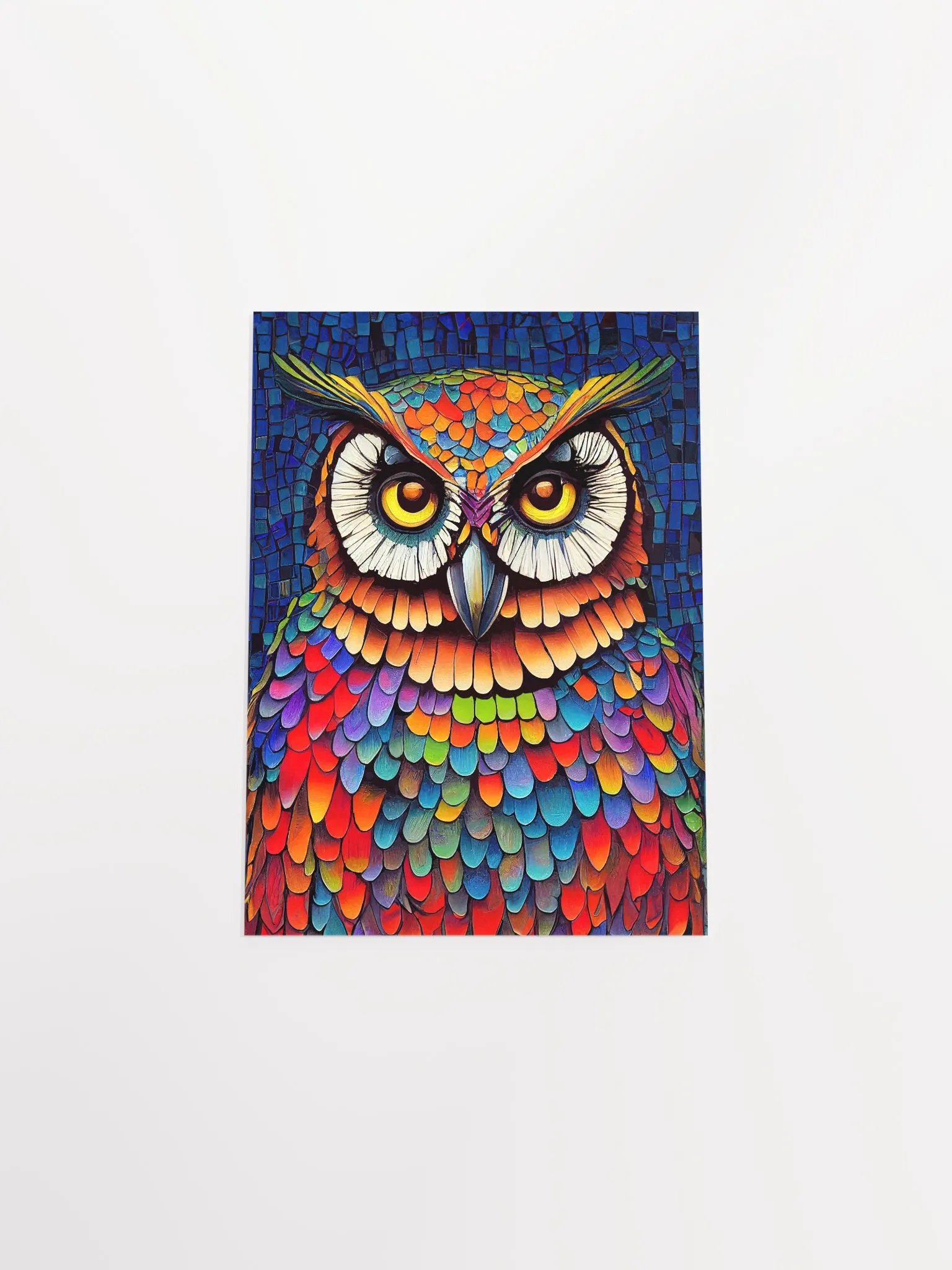 Colorful Owl Portrait – Mosaic Studio Art Print product image (4)