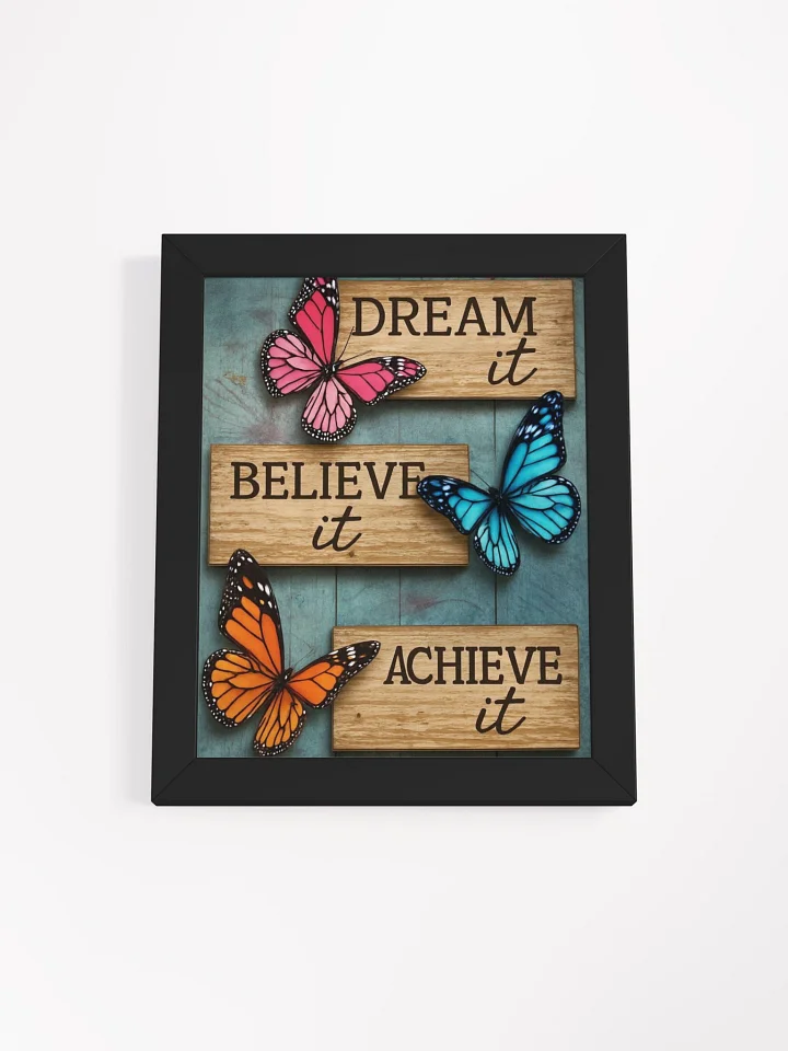 Dream Believe Achieve Wooden Sign Set Framed Poster product image (1)