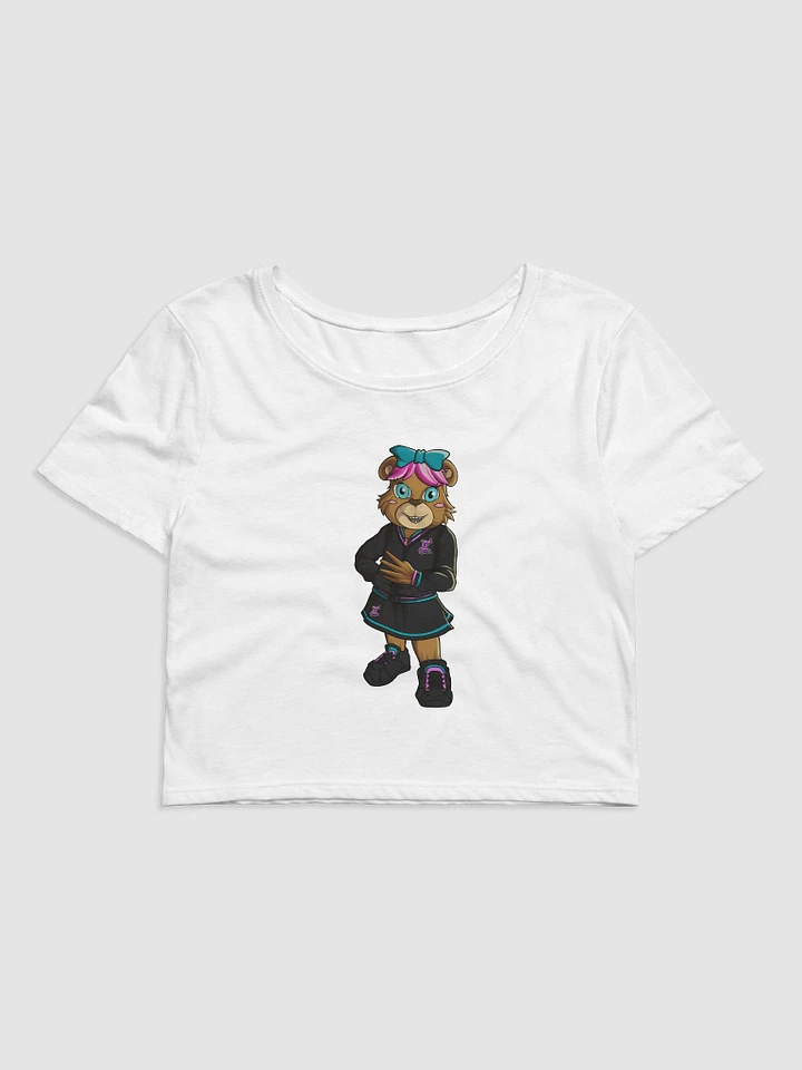 Standing Girl Bear White Bella+Canvas Women's Crop Tee product image (1)
