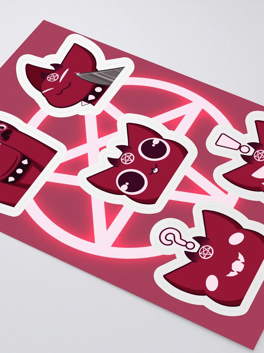 Bowtie Demon Cat Sticker Sheet product image (3)
