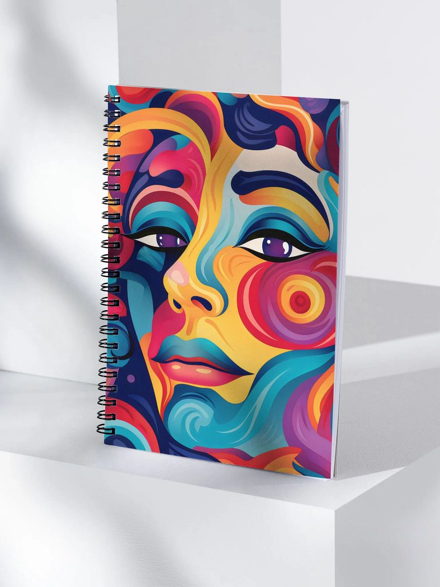Vibrant Spiral Notebook - Abstract Female Face Art product image (4)