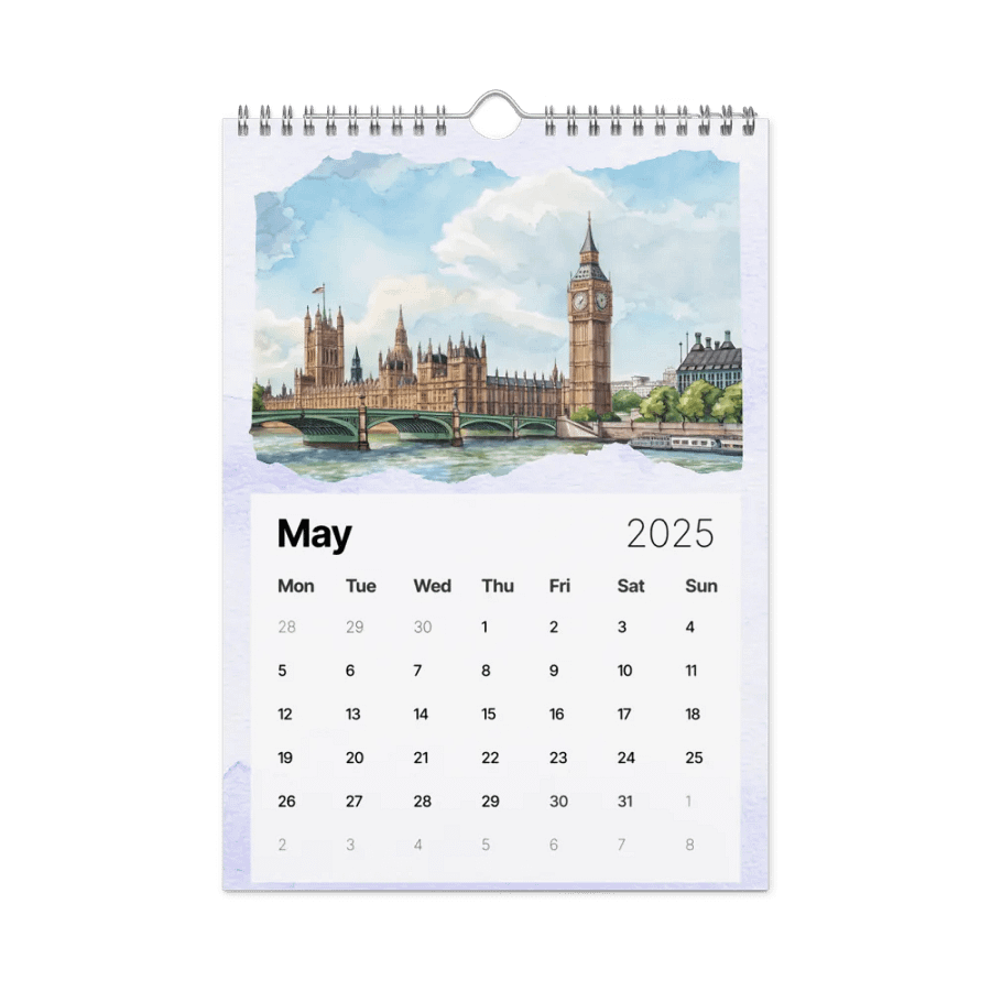 WORLD CAPITALS WATERCOLOR WALL CALENDAR 2025 product image (10)