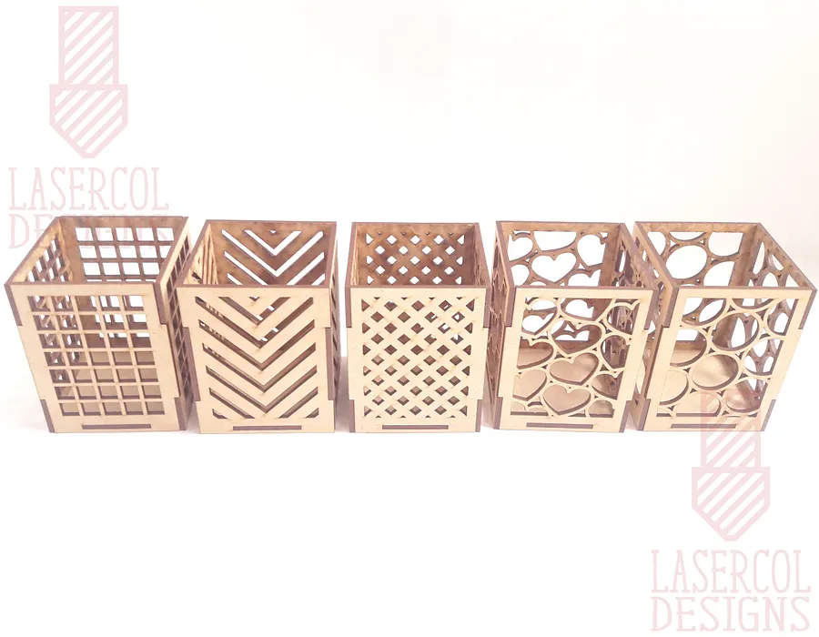 Pencil Holder (Ten Styles) File - Laser Cut Files product image (3)
