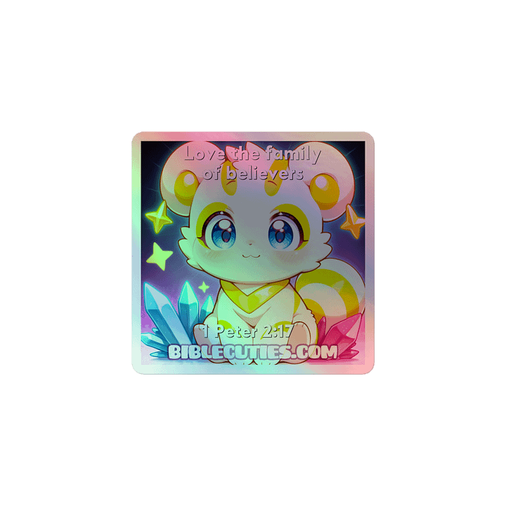 Bible Cuties Ada - Love the familiy of believers Holographic Sticker product image (1)