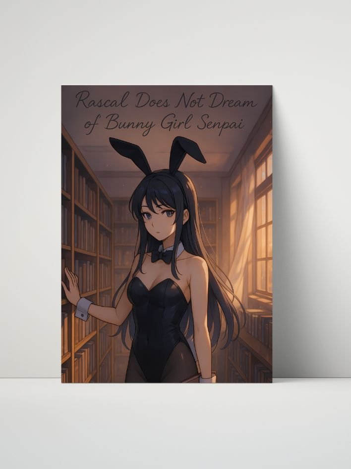 Rascal Does Not Dream of Bunny Girl Senpai – Mai Sakurajima Library Scene 8x10 Metal Print product image (1)