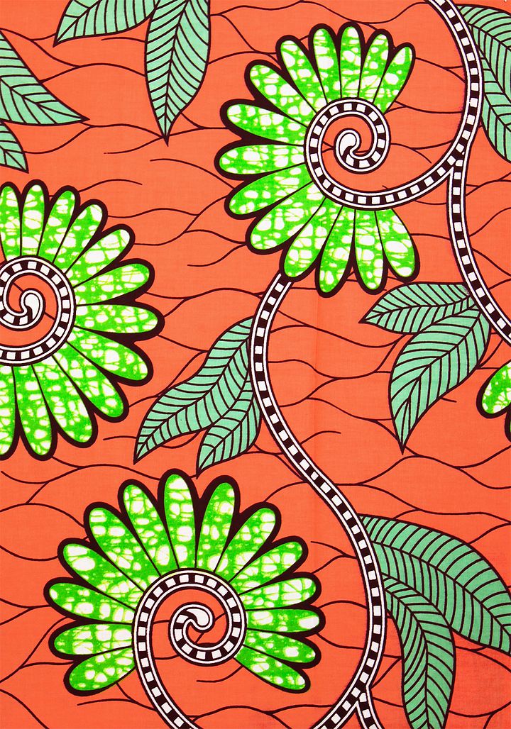 Scampolo Tessuto Wax Print - Design Margherite - 36 cm x 114 cm - cod.595/A product image (1)