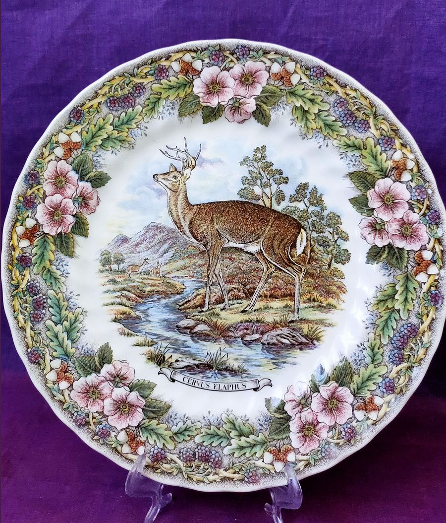 Belíssimo prato floral com cervo, fertilidade e fecundidade, árvore-da-vida product image (4)