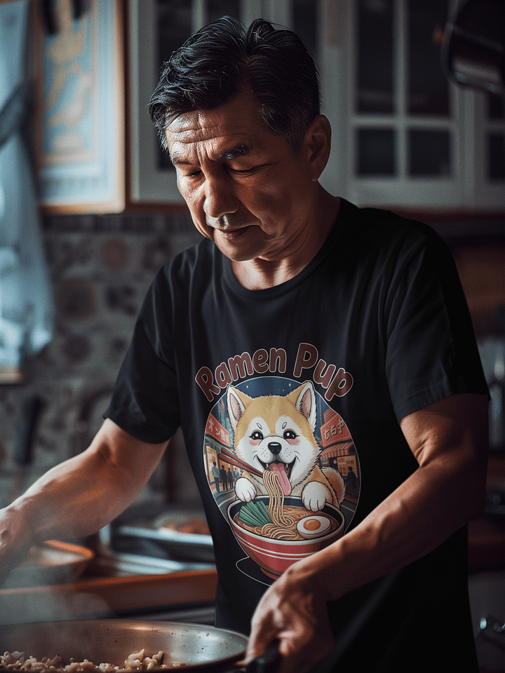 Ramen Pup Shiba Inu T-Shirt | Kawaii Japanese Foodie & Anime Dog Tee product image (2)