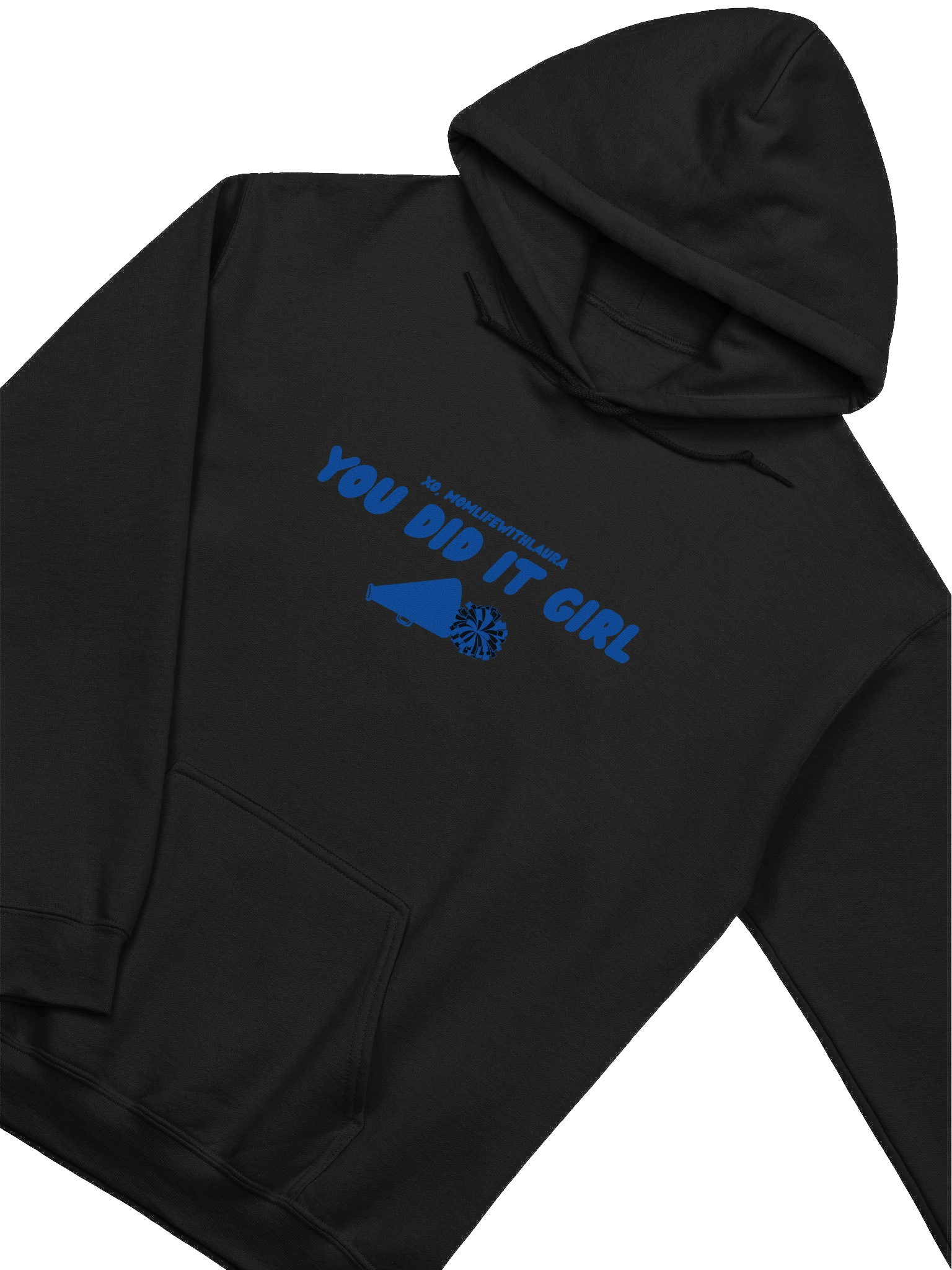 You Did it Girl Cheer Hoodie - Black/Royal Blue product image (3)