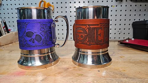 Here's the first batch our our tankards!!! We sell the tankard, the wrap, and the belt keeper to carry the ensemble. The tank...