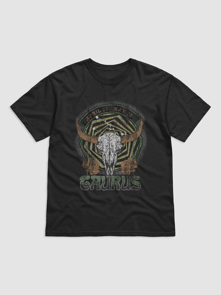 Taurus Zodiac Sign Tee | Art Nouveau-Style Grunge Streetwear T-Shirt for April 20 to May 20 Birth Months product image (7)