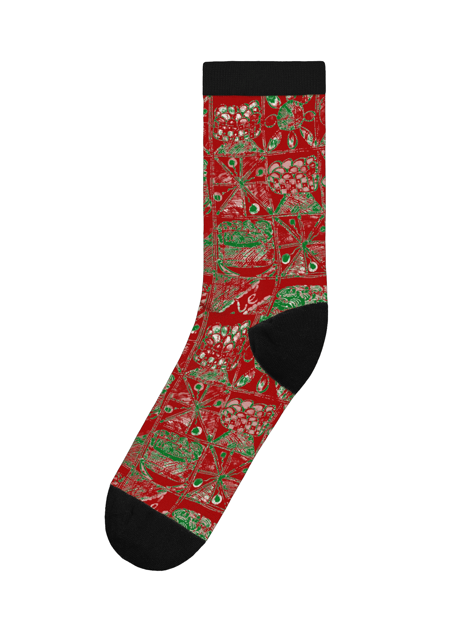 Christmas Festivity Print EcoArt Crew Socks product image (1)