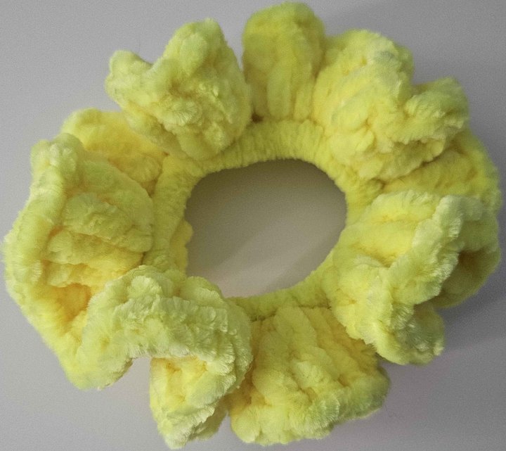 Safety Yellow Velvet Scrunchies product image (1)