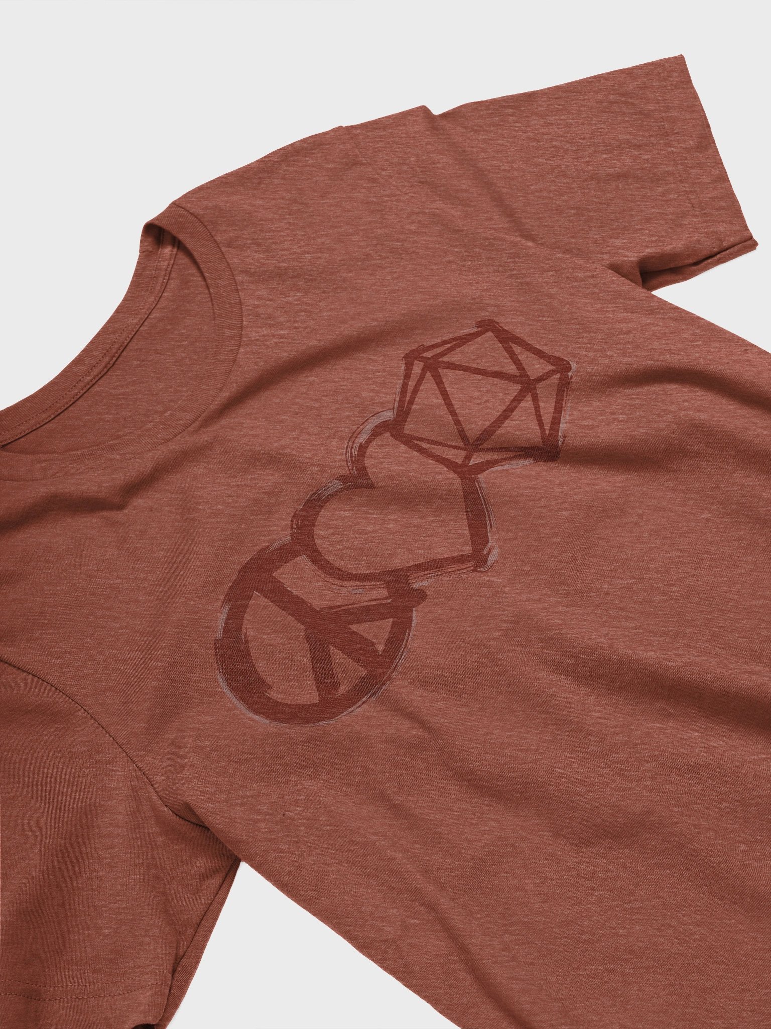 Peace Love D20 Subtle Board Game Shirt - Clay product image (4)