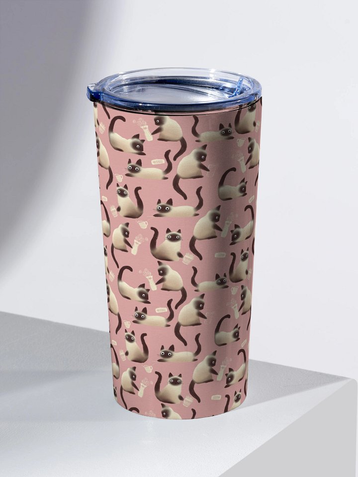 Bad Siamese Cats Knocking Stuff Over Tumbler, Pink product image (2)